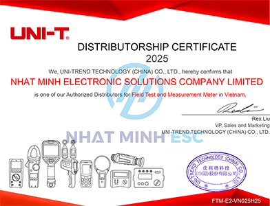 Uni-Trend Technology Co., Ltd chứng nhận NhatminhESC là nhà phân phối được ủy quyền tại Việt Nam theo giấy ủy quyền FTM-E2-VN025H25