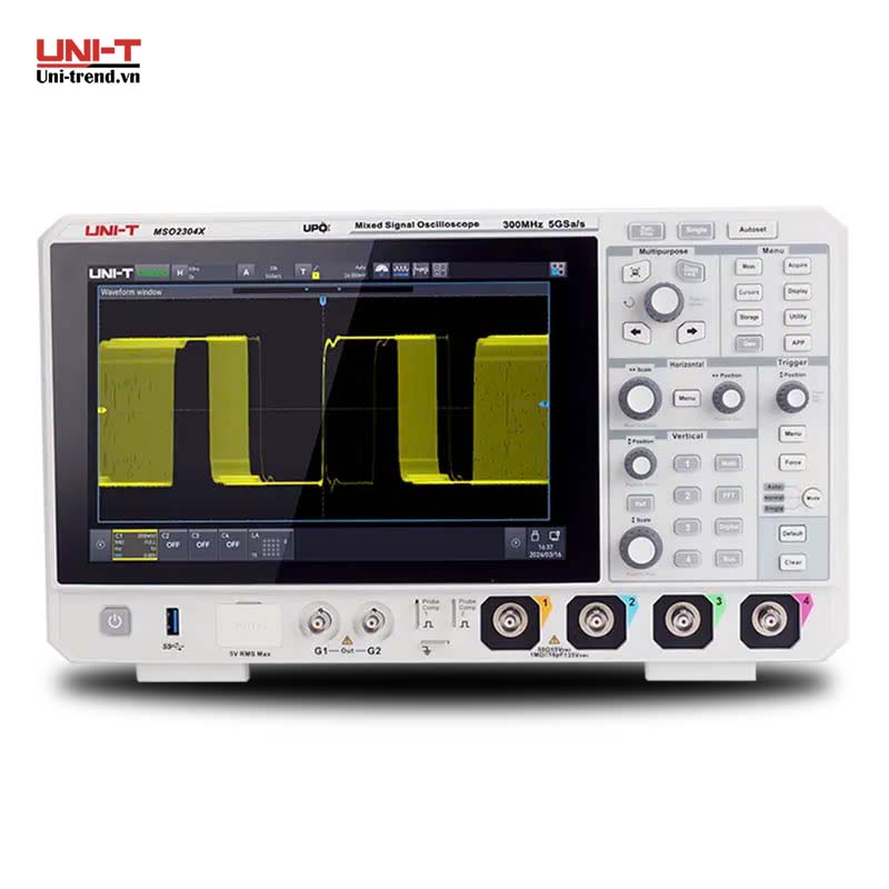 Máy hiện sóng số hỗn hợp UNI-T MSO2304X (300MHz, 5GSa/s, 100Mpts, 4+16CH, MSO)
