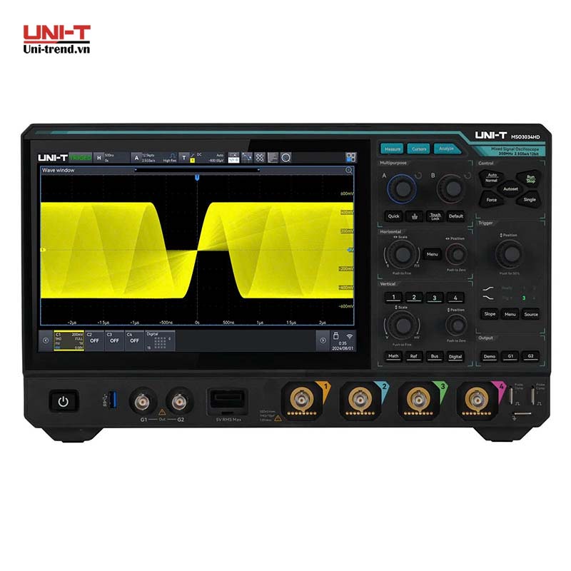 Máy hiện sóng độ phân giải cao UNI-T MSO3054HD (500MHz, 12 Bit, 2.5GSa/s, 500Mpts, 4+16CH, MSO)