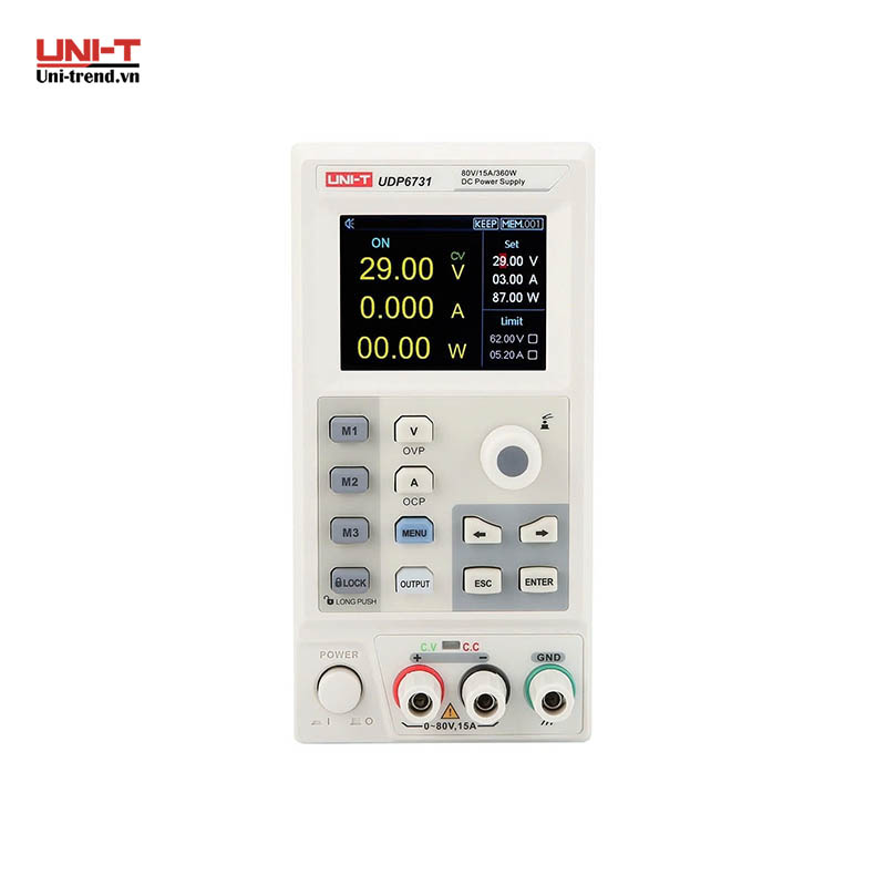 Nguồn điện DC lập trình UNI-T UDP6731 (80V, 15A, 360W, 1CH, Switching)