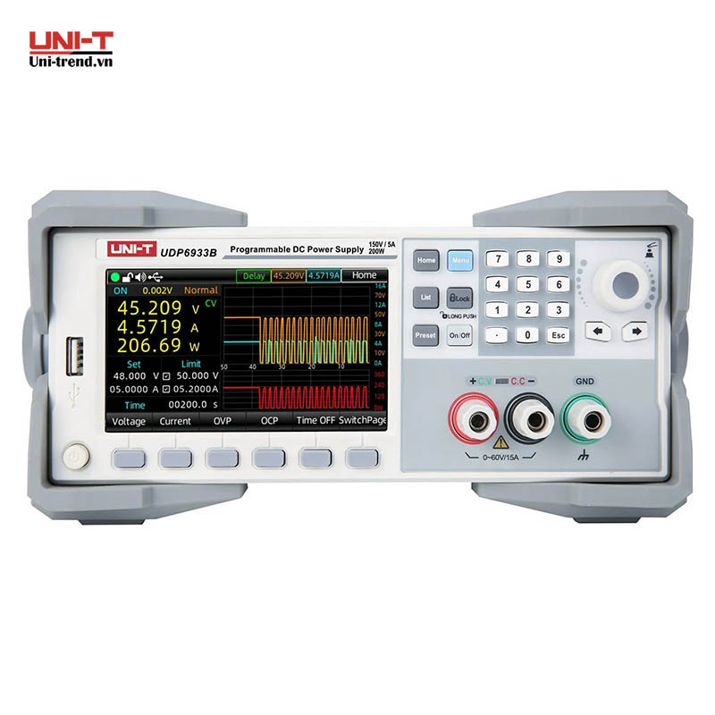 Nguồn điện DC lập trình UNI-T UDP6933B (150V, 5A, 200W, 1CH, Switching)