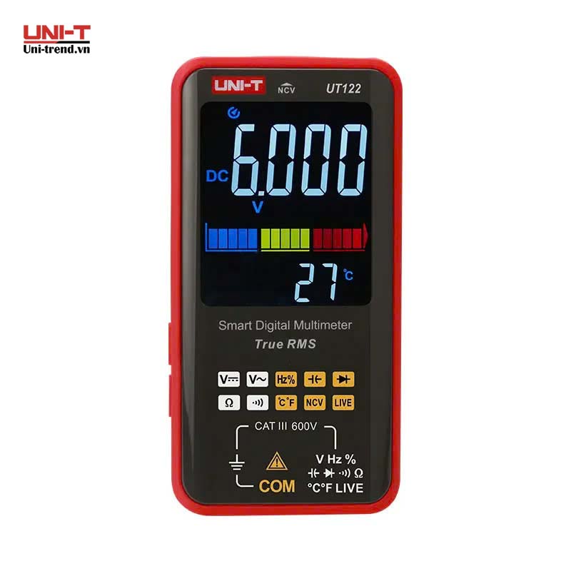 Đồng hồ vạn năng điện tử mini UNI-T UT122 (600V, TrueRMS, NCV, 1000℃, Auto)