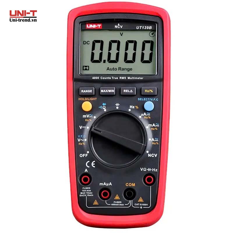 Đồng hồ vạn năng điện tử UNI-T UT139B (600V, 10A, TrueRMS, Auto)