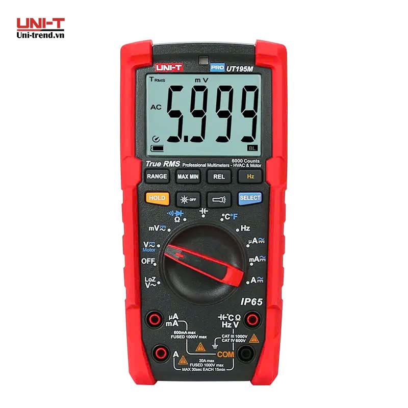 Đồng hồ vạn năng UNI-T UT195M (1000V, 20A, TrueRMS, 1000℃)