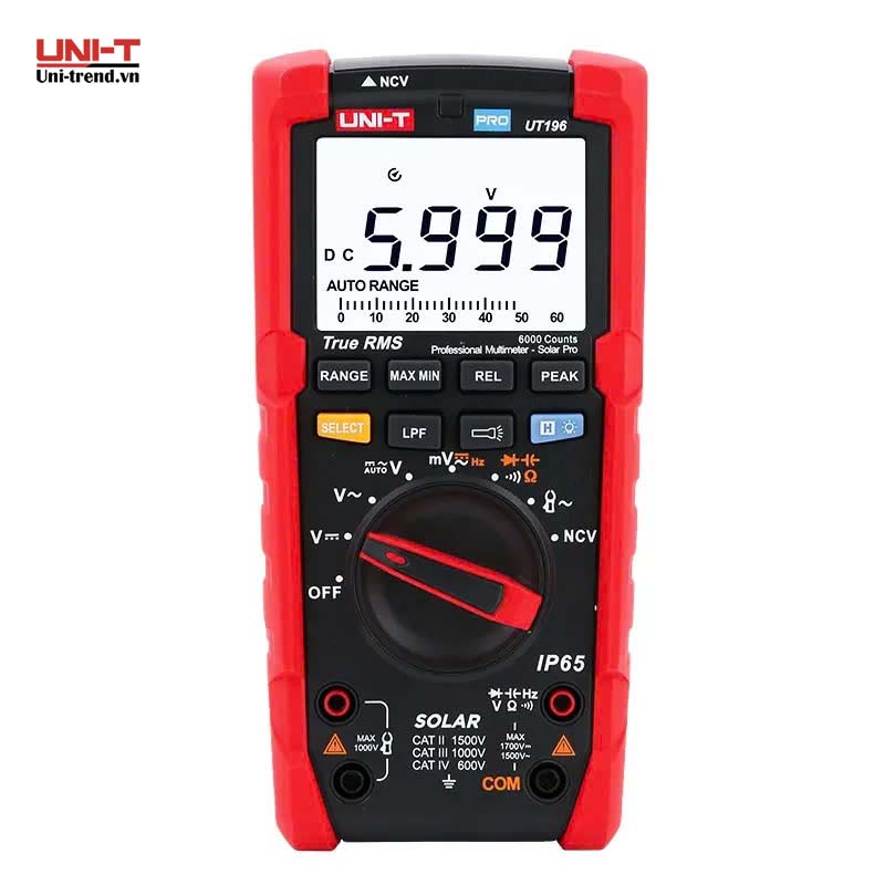Đồng hồ vạn năng đo pin mặt trời UNI-T UT196 (1700VDC, IP65, Solar Pro, TrueRMS)