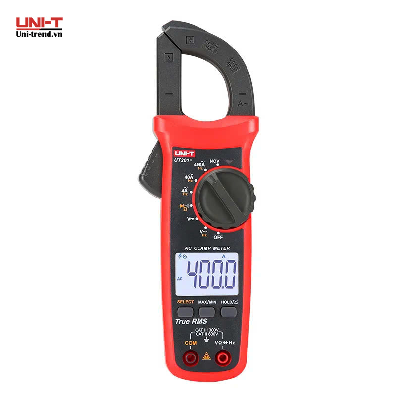 Ampe kìm điện tử UNI-T UT201+ (AC 400A, TrueRMS, NCV)
