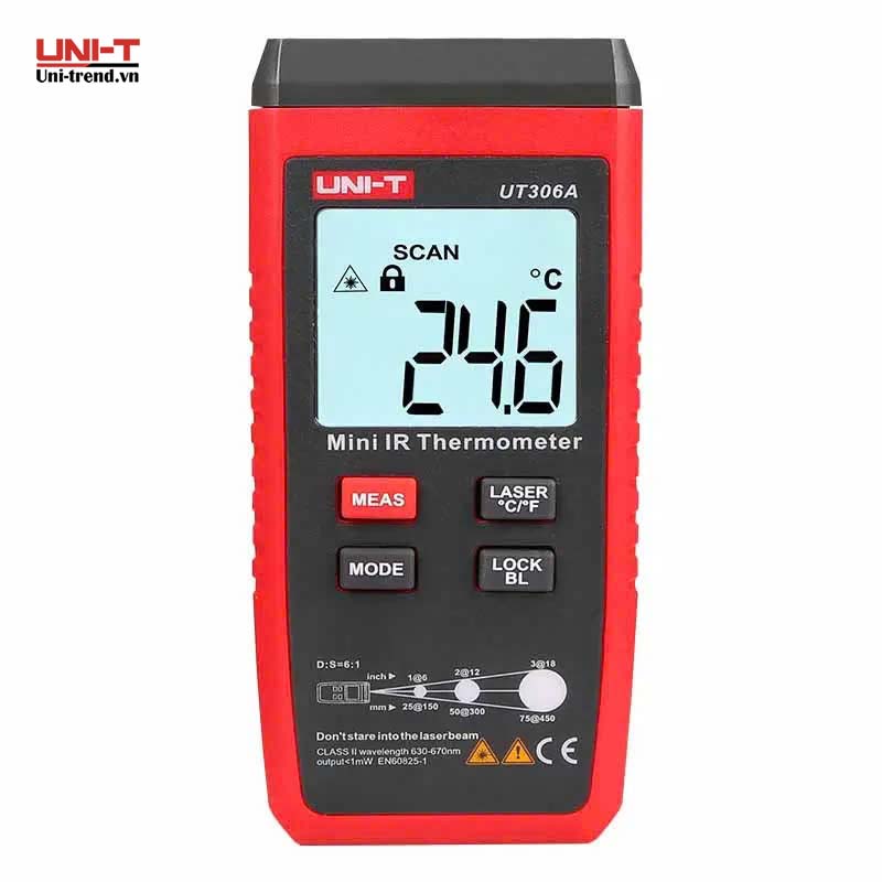 Máy đo nhiệt độ hồng ngoại UNI-T UT306A (-35℃~300℃, D:S/6:1)