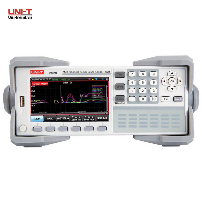 Máy đo ghi nhiệt độ đa kênh UNI-T UT3216+ (-200~1800℃, 16CH)