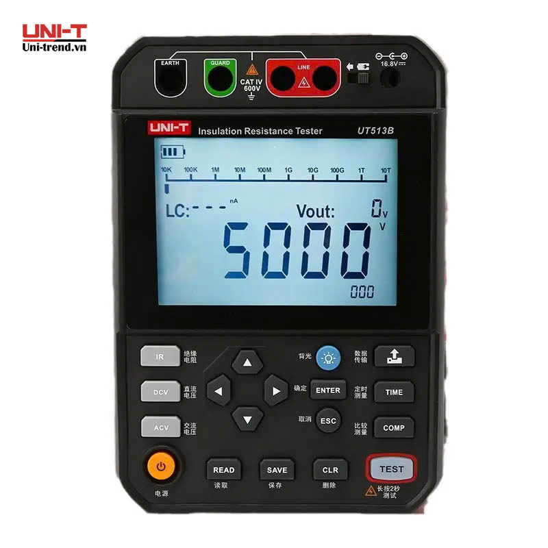 Máy đo điện trở cách điện UNI-T UT513B (2TΩ, 5000V)