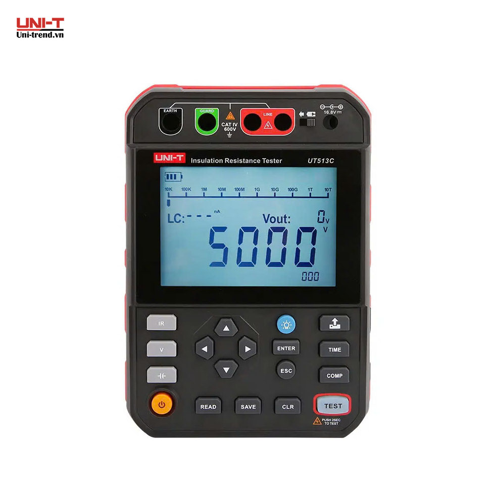 Máy đo điện trở cách điện UNI-T UT513C (5TΩ, 5000V)