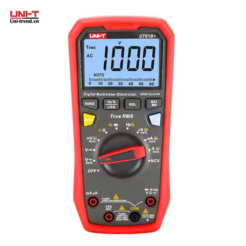 Đồng hồ vạn năng điện tử UNI-T UT61B+ (1000V, 10A, TrueRMS, Auto)