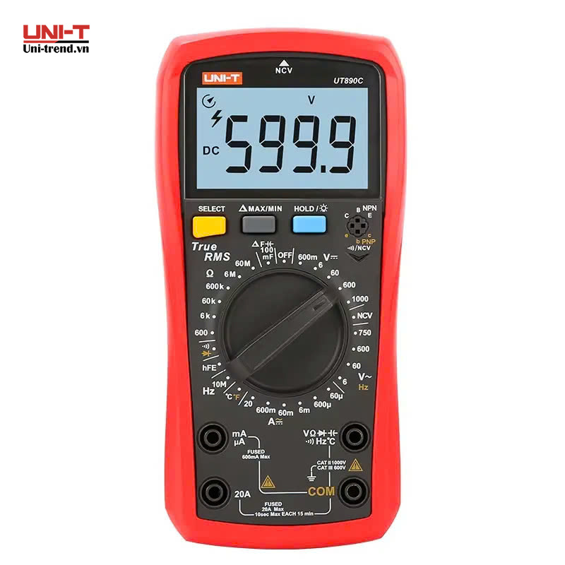 Đồng hồ vạn năng điện tử UNI-T UT890C (1000V, 20A, TrueRMS, 1000°C, NCV)