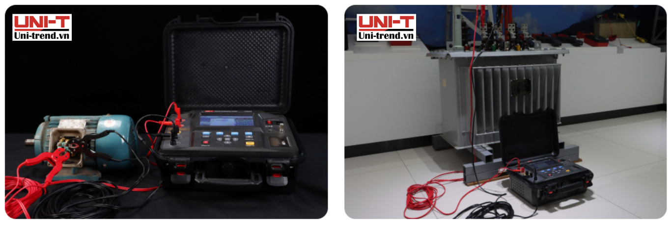 máy đo điện trở cuộn dây biến áp, điện trở cuộn dây động cơ, điện trở tiếp điểm, điện trở đầu cos