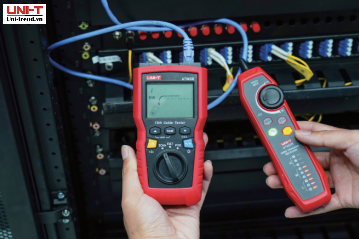 Bộ test cáp mạng UNI-T UT685A KIT RJ45, RJ11 ( UTP, FTP, SSTP, POE, Port)